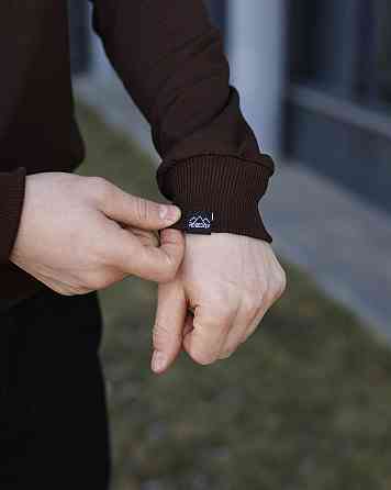 Світшот чоловічий однотонний шоколадний Pobedov 001 Київ