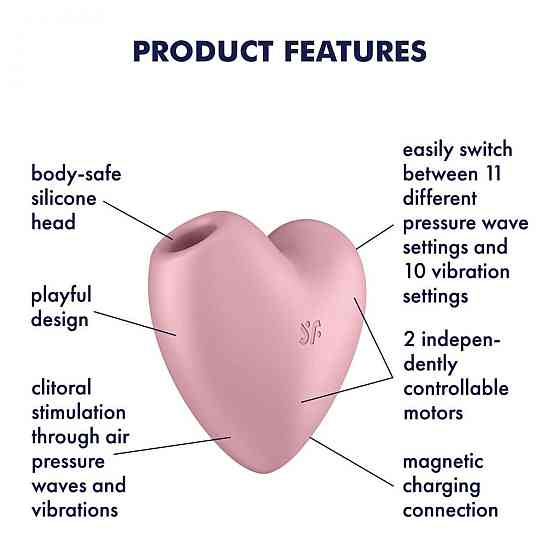 Вакуумный стимулятор - Satisfyer Cutie Heart Light Red Sex Aura Киев
