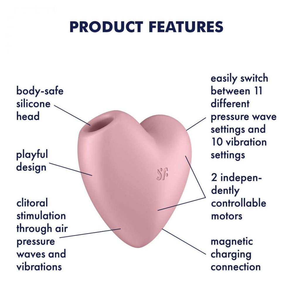 Вакуумний стимулятор - Satisfyer Cutie Heart Light Red Sex Aura Київ - фото 2