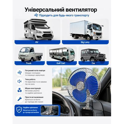Вентилятор металевий 8" ВН.12.805/HF-305 12 В Харків - фото 12