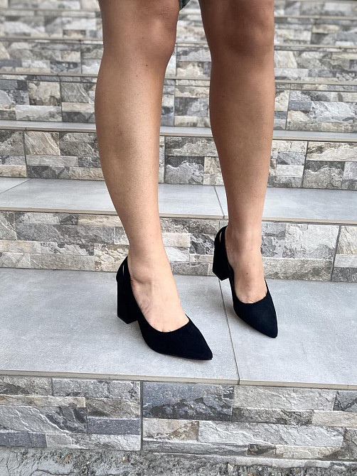 Meideli Туфлі жіночі MEIDELI чорні еко-замша каблук 9 см 38р.-25 см 39р.-25.5 см (3955) Коломия - фото 4