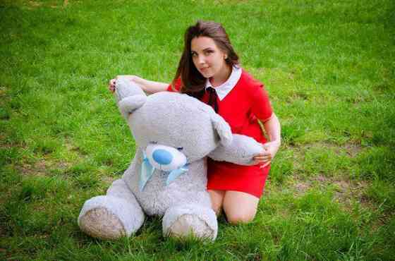 М'яка  іграшка подарунок на 8 березня плюшевий ведмедик Бойд 125 см Сірий Тернопіль