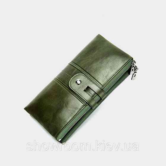 Женский кожаный зеленый кошелек Leather Collection (8560) Киев