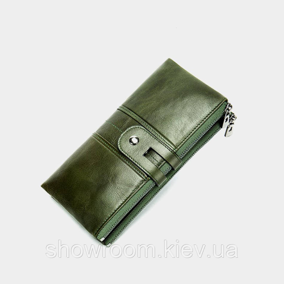 Женский кожаный зеленый кошелек Leather Collection (8560) Киев - изображение 1