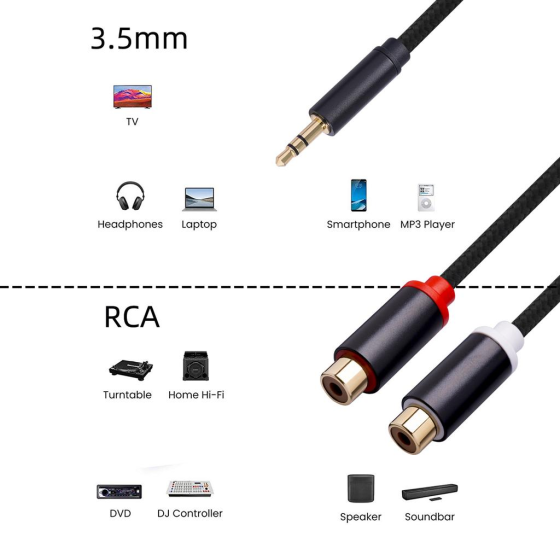 Перехідник Jack 3.5 - RCA*2 Луцьк