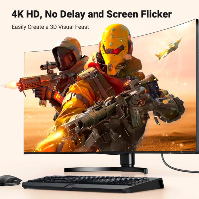 Кабель мультимедійний DisplayPort M to HDMI M 3.0m V2.0 4K30Hz DP125 black Ugreen (35843) Вінниця - фото 7