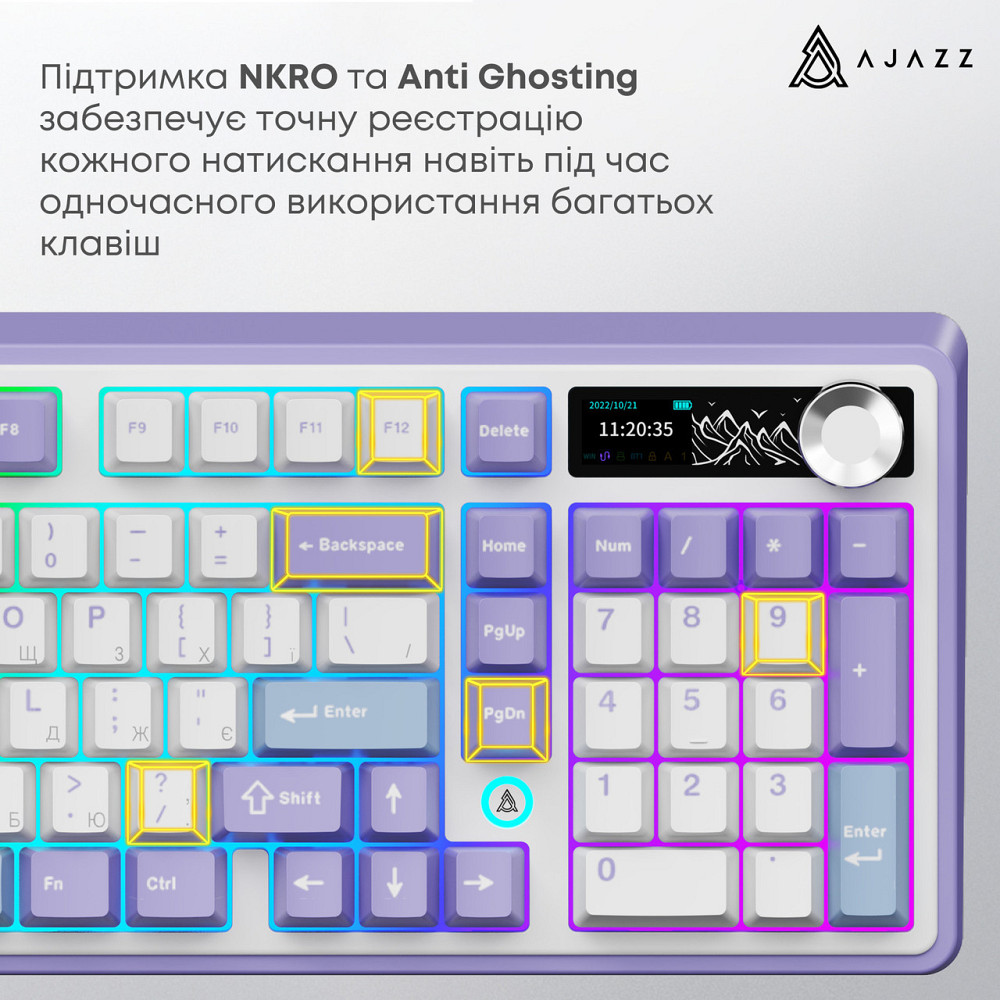 Клавіатура бездротова Ajazz AK980 V2 Maillard Switch White (AK980-V2-M-PWB) ( 21158 ) Харьков - изображение 14