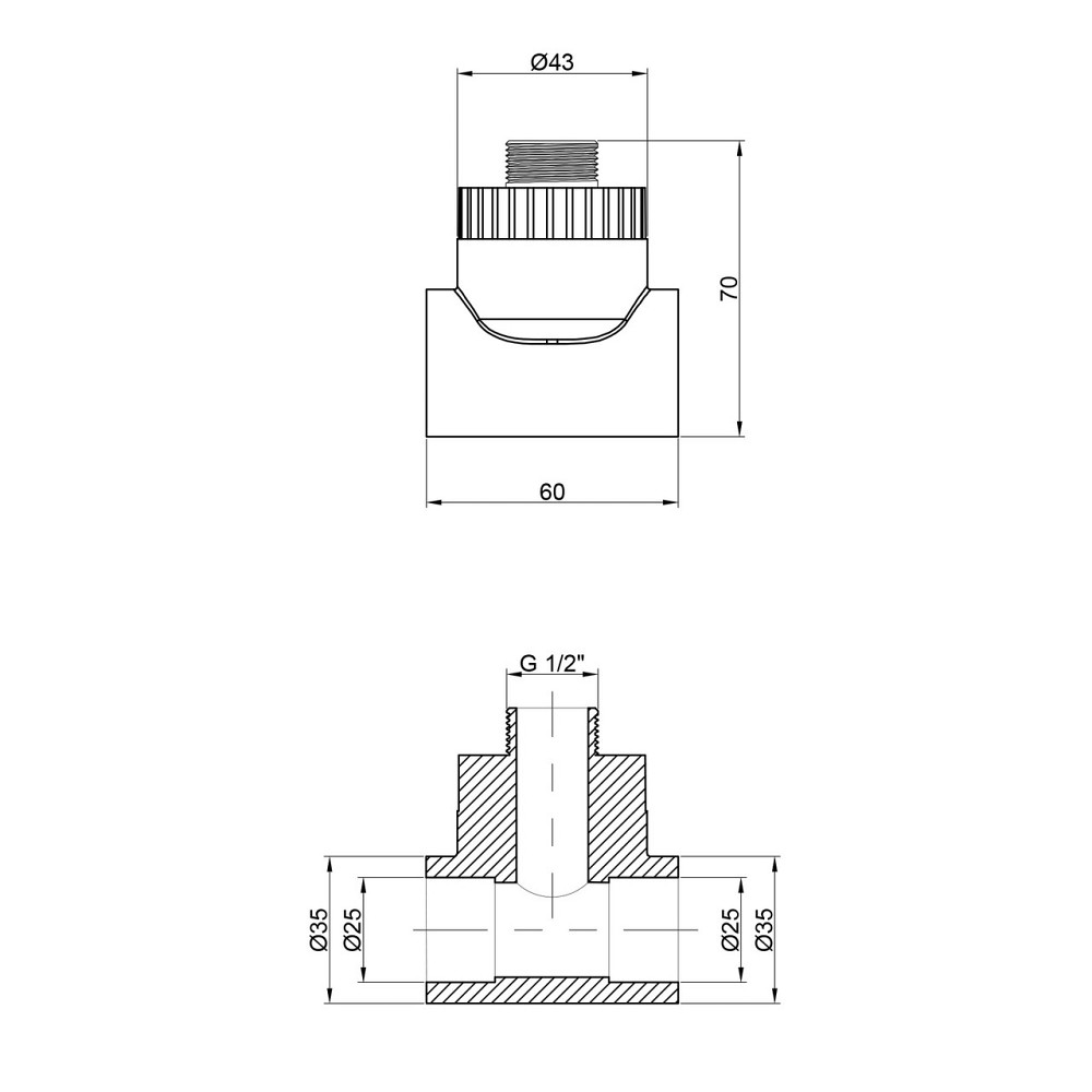 Тройник PPR Thermo Alliance 25х1/2"х25 НР Київ - фото 5