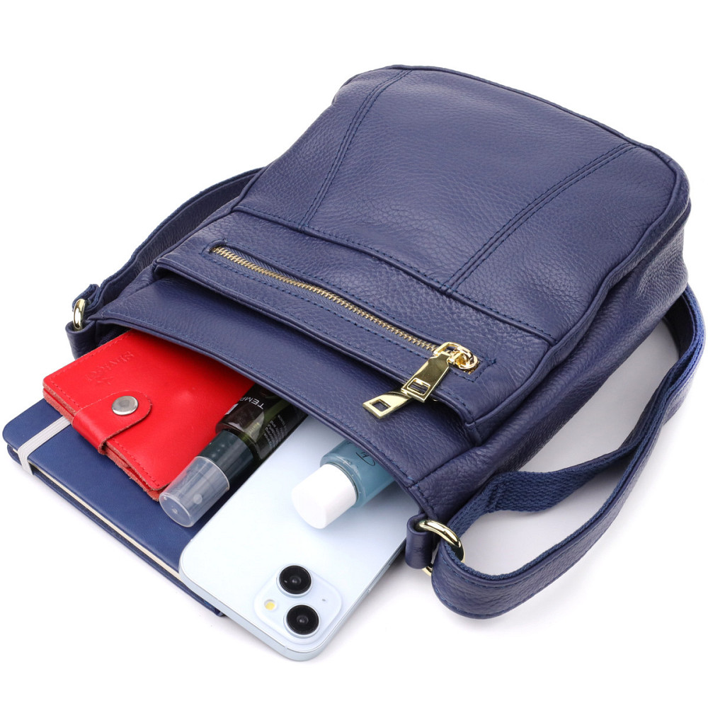 Вертикальная женская сумка из натуральной кожи sale_15121 Vintage Синий Киев - изображение 4