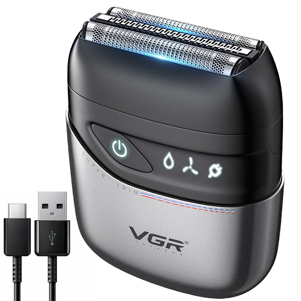 Беспроводная электробритва с двойным лезвием + триммер,от USB,VGR V-379 SBR Киев - изображение 1