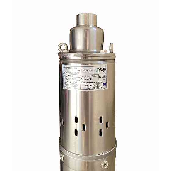 Насос свердловинний шнековий VOLKS pumpe 4QGD 2,5-60-0,75кВт 4 дюйми +кабель 15м Тернополь