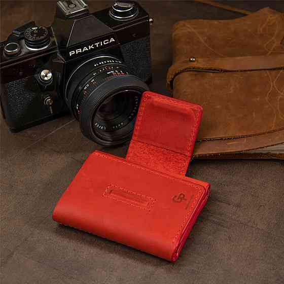 Матове вінтажне портмоне GRANDE PELLE 11459 Червоний Київ