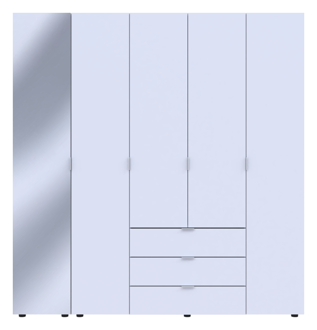 Комплект шаф для одягу Doros Гелар (2 шт.) 194х49,5х203,4 см Дзеркало/Білий (DRS-011137) Дніпро - фото 2