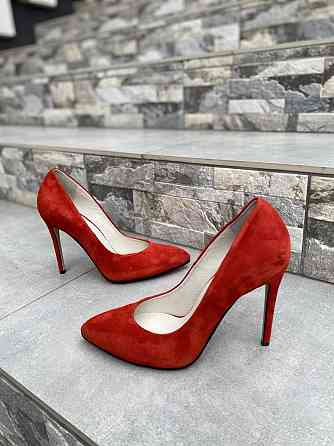 Туфлі жіночі M-LUX червоні натуральна замша каблук 10.5 см 38 р. (91020) Коломия