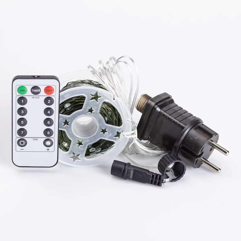 Гирлянда роса на пульте 50 метров на 500 led светодиодов капля зеленый провод синяя 500L50MGBL Киев - изображение 10