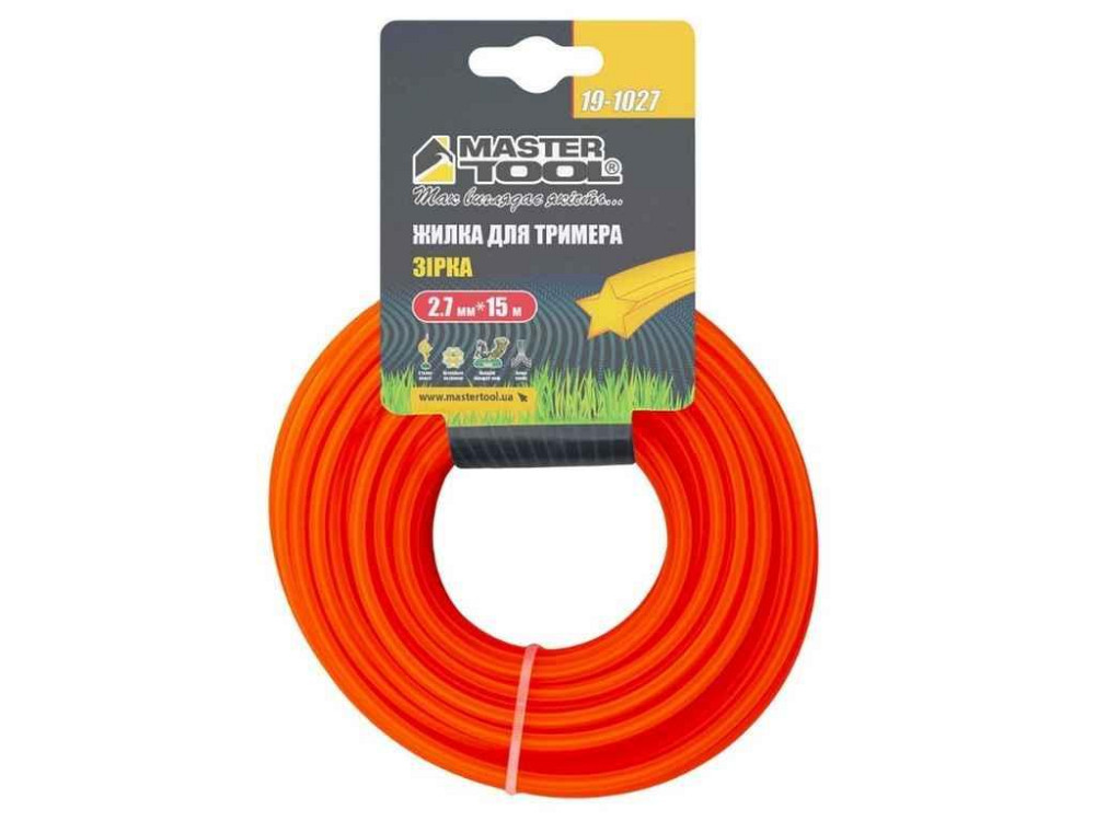 Ліска для підстр трави зірка, (d=2,7мм x15м) 19-1027 ТМ MASTER TOOL Київ - фото 1