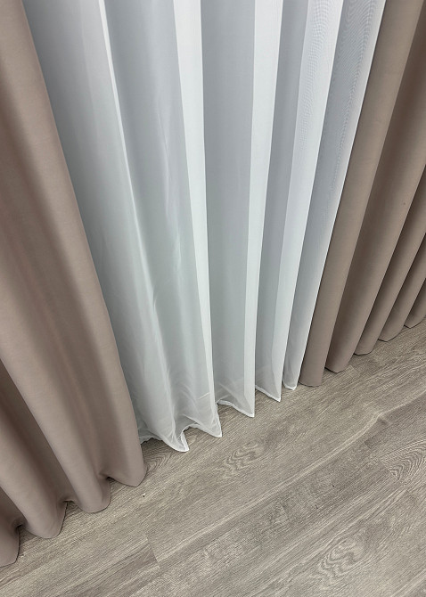 Комплект готовых штор VR-Textil Bagema Rvs № 1242ш Какао 150х250 см 2 шт (39-901) Киев - изображение 3