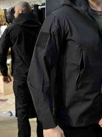 Тактичний костюм чорний softshell чоловічий літній захист від вітру і вологи комплект для служби Львів