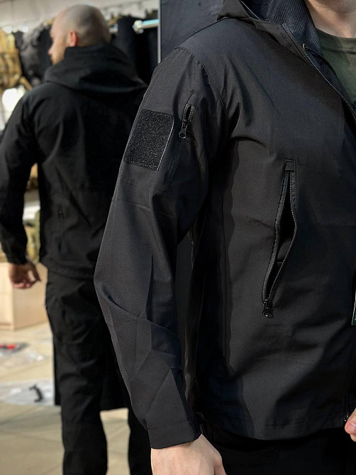 Тактичний костюм чорний softshell чоловічий літній захист від вітру і вологи комплект для служби Львів - фото 5