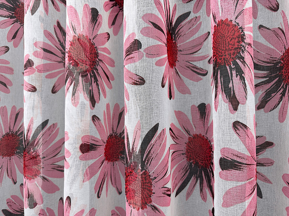 Тюль VR-Textil 1170т Flora Батист Білий з рожевим 400х270 см (42-1400) Київ - фото 7