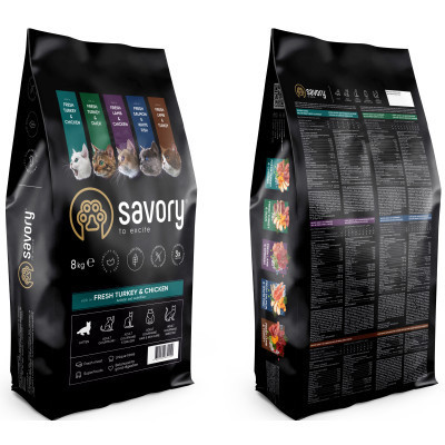 Сухой корм для кошек Savory Kitten Chicken with Fresh Turkey 8 кг (4820232630150) Винница - изображение 2