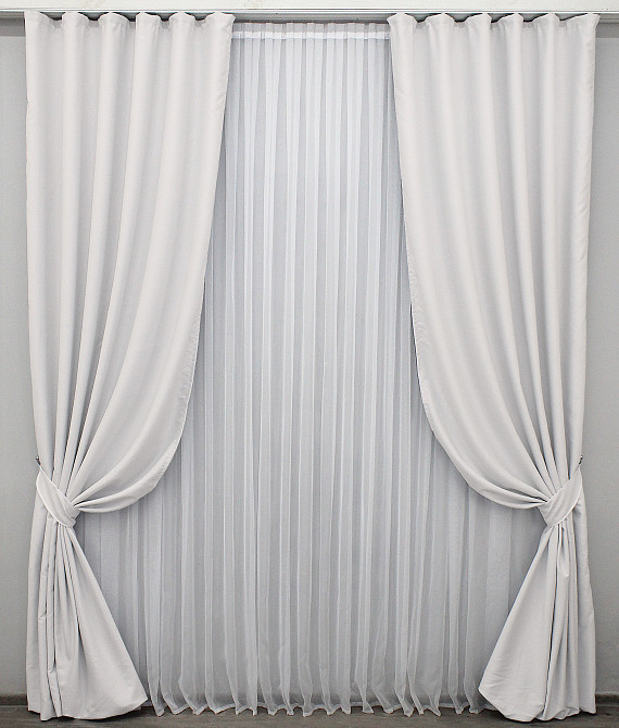 Комплект готових штор VR-Textil Блекаут Midnight № 1223ш Світло-сірий 150х290 см 2 шт (33-0056) Київ - фото 2