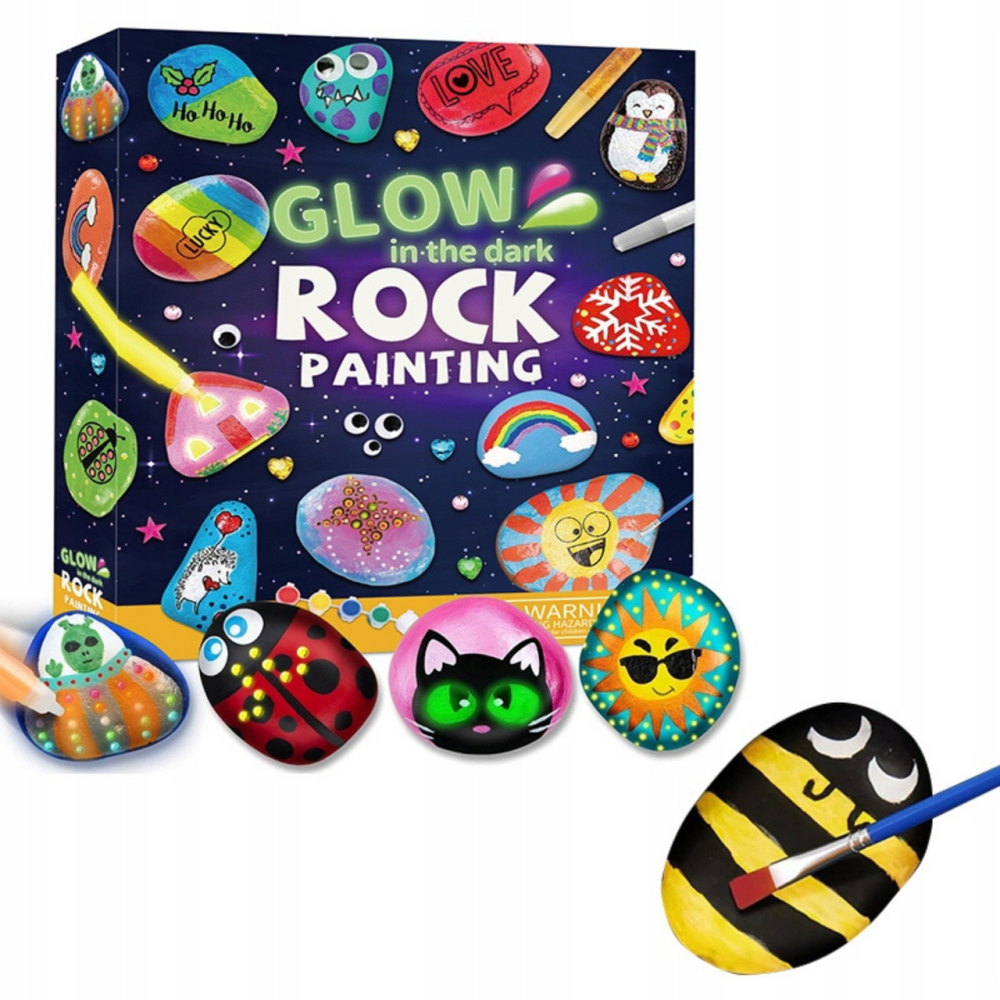 Творческий набор для рисования на камне: светящиеся краски, кисти, наклейки, комплект для хобби и детей Каменец-Подольский - изображение 10