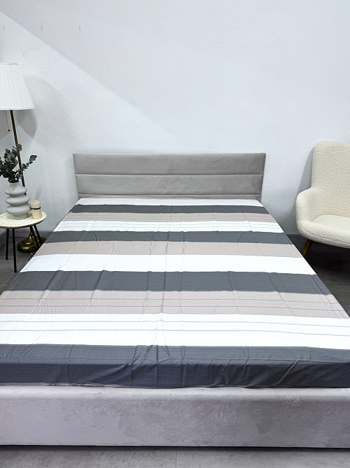 Ecotton Комплект постільної білизни Ecotton двоспальний 180х215 см бежевий Клітинка Сатин 21202 Коломыя - изображение 4