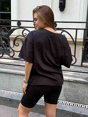 Футболка и велосипедки женские кулир Черный M/L Харьков