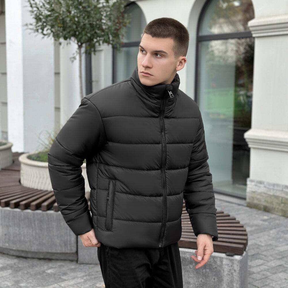 Чоловічий пуховик зимовий дутий короткий, куртка тепла Pobedov Bubble Gum водовідштовхувальна до -20 чорна Одеса - фото 4