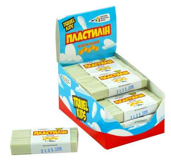 Пластилін восковий 30 г "ГАММА'UA""Travel Kids" білий, 333101, шт Київ
