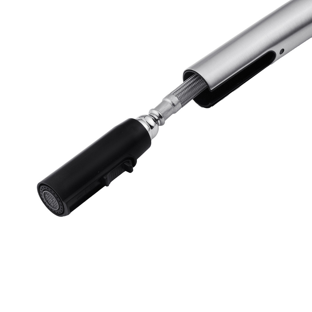 Смеситель для кухни с выдвижным изливом Kroner KRP Edelstahl Klassisch - ESG03915 сатин Киев - изображение 9