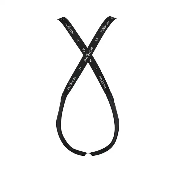 Чоловіче відкрите боді Passion 027 BRUNO L/XL Black, під латекс, на шлейках Львов