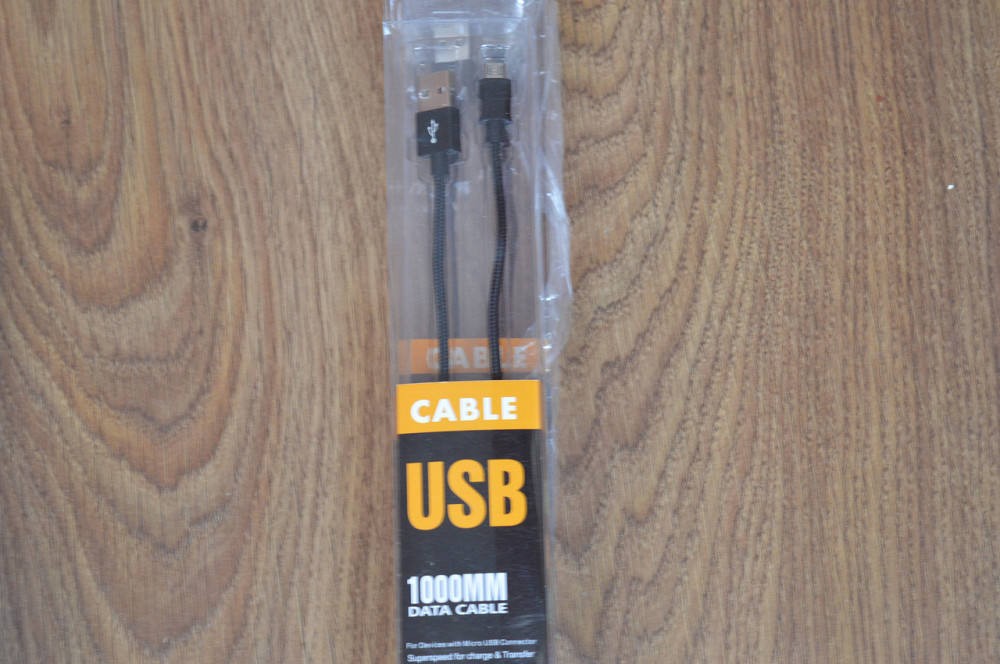 Кабель E-cable USB - micro USB Braided Series черный 1 м Полтава - изображение 1