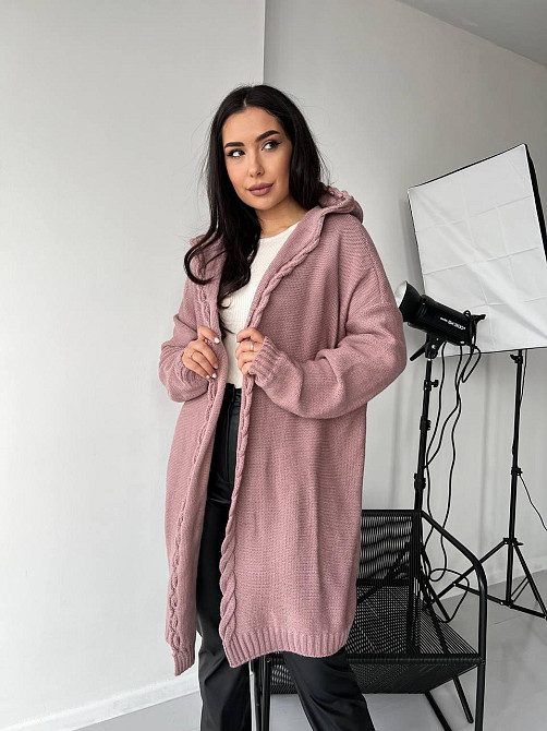 Женский модный вязаный кардиган с капюшоном. 44-54р. Киев - изображение 9