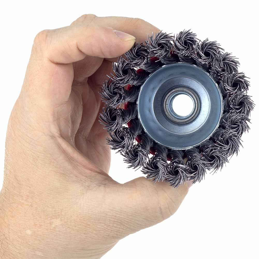 Чашеобразная проволочная щетка Ø85 мм M14×2 мм (стальная витая) SIGMA (9026081) Ровно - изображение 3