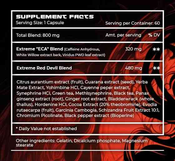 Жироспалювач Extreme Diet Supps Red Devil 60 капсул Луцьк
