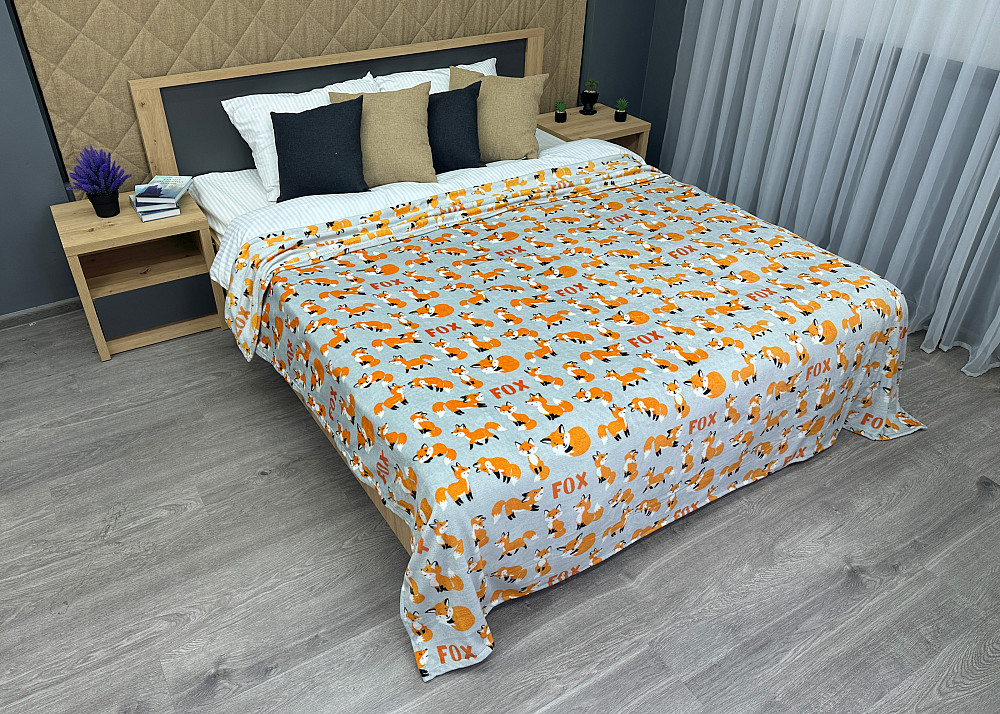 Плед-покривало Decorator WellSoft FOX 150х210 см з принтом "Лисички" (87-188) Київ - фото 3