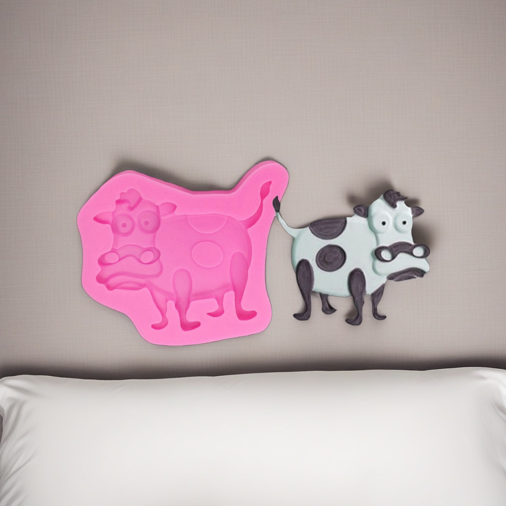 Молд силиконовый Корова 56 на 56 мм розовый Киев - изображение 3