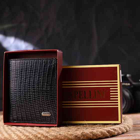 Мужское портмоне из натуральной фактурной кожи CANPELLINI 21501 Черное Киев