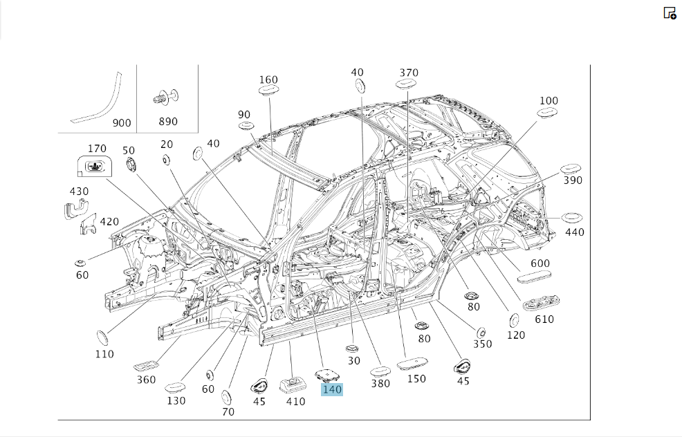 Mercedes-Benz  A0009980021 Кузовна заглушка ML W164 ML/GLE W166 GLE Coupe C292 GL X164 GL/GLS X166 Одеса - фото 2