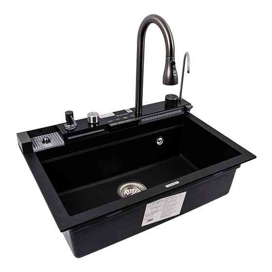 VALESO Гранітна мийка VALESO IRENA 6846 матова Чорний металік Киев