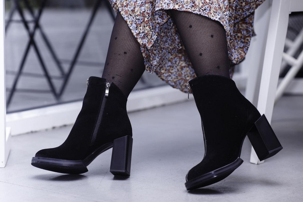 Черевики жіночі ARLEN чорні замша натуральна каблук 9см 37р (3042) Коломия - фото 1