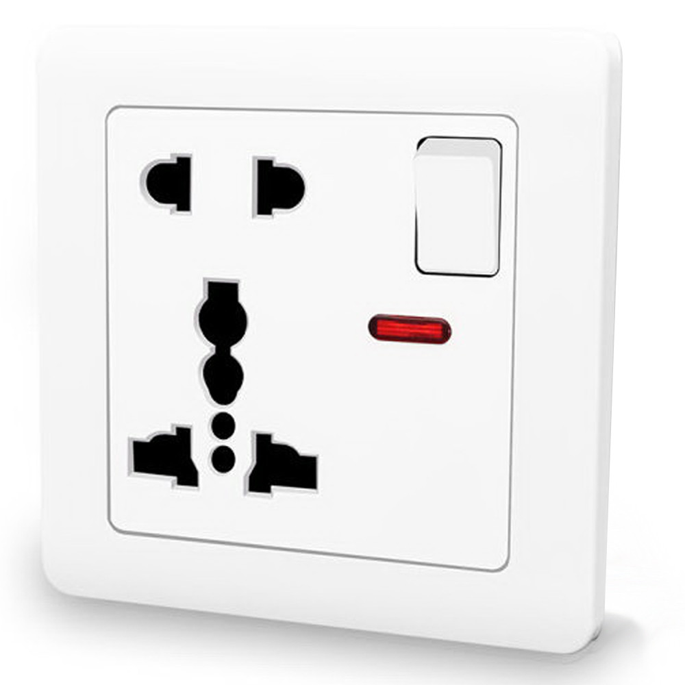 Універсальна розетка Delviz для всіх типів вилок (13 А, 250V) з вимикачем DZ-E1-11 (Сіра) Миколаїв - фото 2