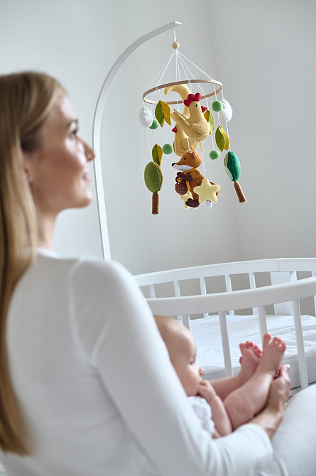 Дитячий музичний мобіль на ліжечко для немовлят WooolyWool «Лисичка-господинька» з 35 мелодіями Київ - фото 9