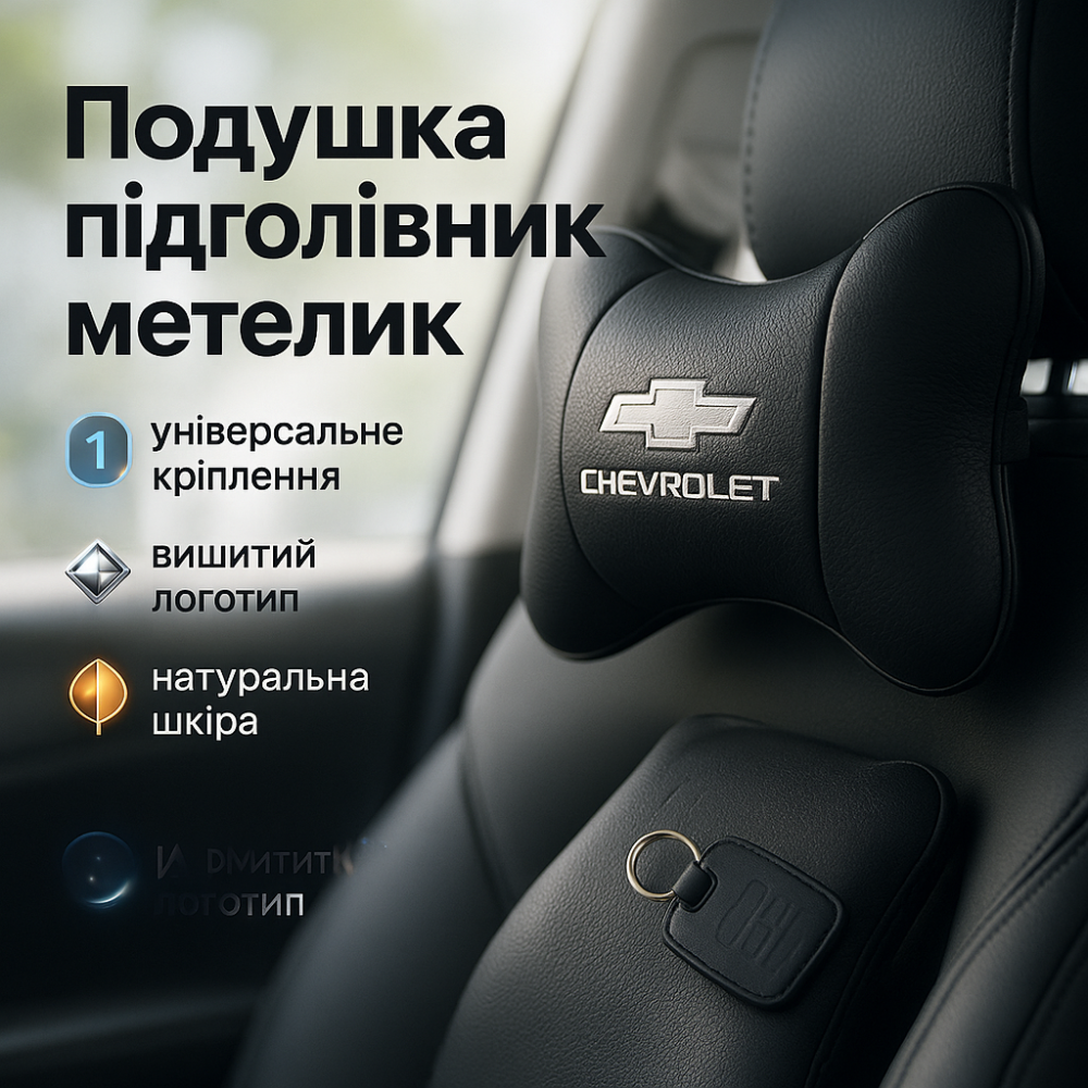 Подушка дорожня для шиї Chevrolet, Подарунок подушка дорожня для голови в авто DY-55 Львів - фото 15