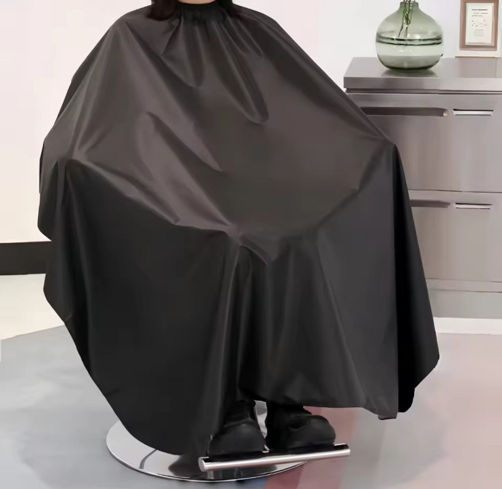 Накидка парикмахерская для стрижки и покраски 142 на 90 см черный Киев - изображение 1