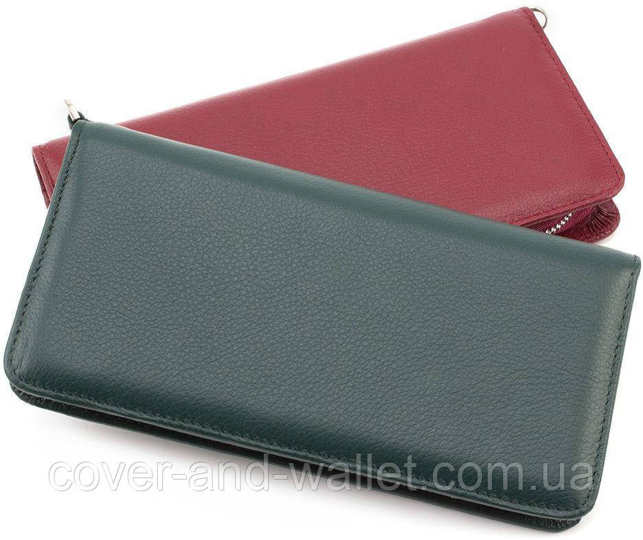 Жіночий шкіряний гаманець клатч на блискавці зеленого кольору Marco Coverna MC 6056 Київ - фото 3