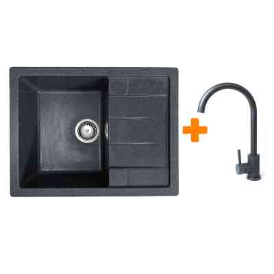 Мойка кухонная Adamant Anila графіт + змішувач (182496910313) Вінниця