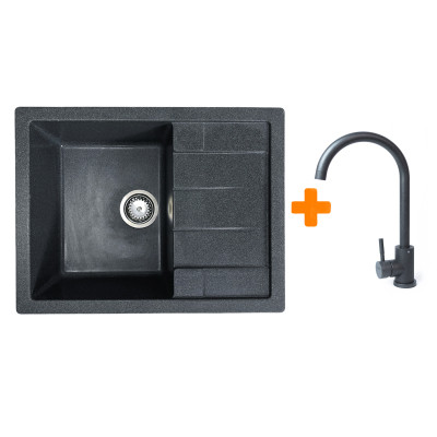 Мойка кухонная Adamant Anila графіт + змішувач (182496910313) Вінниця - фото 1
